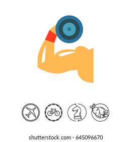 Showing Biceps by Lifting Dumbbell Icon