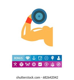 Showing Biceps by Lifting Dumbbell Icon