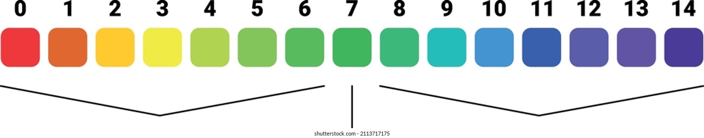 Showing the colors taken by the ph ruler in different colors on the values ​​​​as a diagram