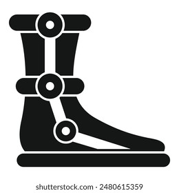 Showing the concept of recovery with a supportive boot aiding in healing