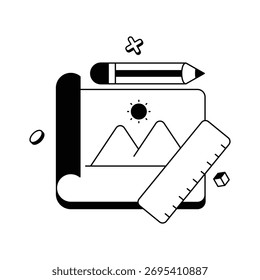 Mostrando o trabalho manual criativo e criação de design Ícone de vetor
