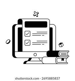 Showing Digital Education Files And Assignments — Vector Icons
