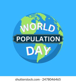 Showing earth Vector illustration of World Population Day Concept, July 11. Overcrowding, explosion of world population, and starvation.
World Population Day, banner, poster, social media post.
