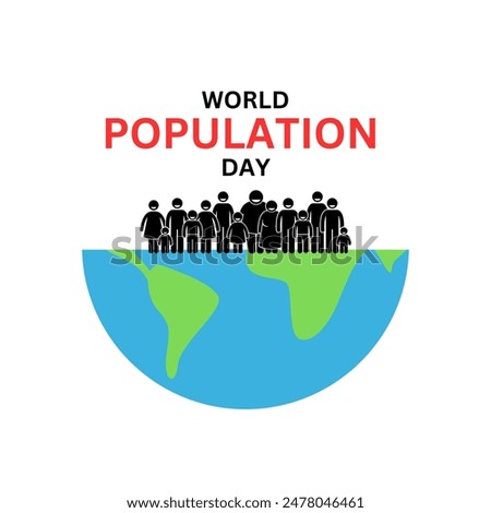 Showing earth Vector illustration of World Population Day Concept, July 11. Overcrowding, explosion of world population, and starvation.
World Population Day, banner, poster, social media post.