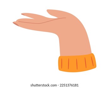 Ei auf der Hand flach Symbol zeigen. Vektorgrafik