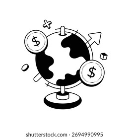 Mostrando La Distribución Igual Del Icono De Vector De Finanzas
