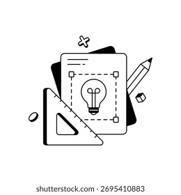 Mostrando esboço expressivo e criação artística Ícone de vetor
