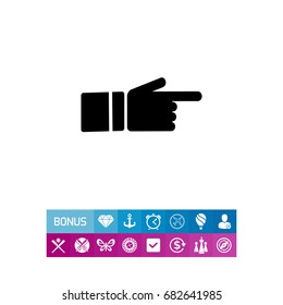 Showing finger simple icon