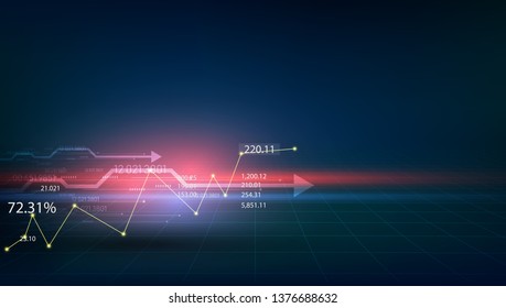 the showing a growing virtual hologram of statistics, graph . vector illustration eps10