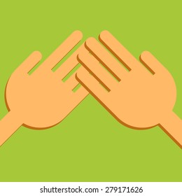 showing hands
