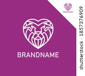 showing the head of a sabertooth with a heart shape that look a directly from the front. As a symbol, the sabertooth can fit perfectly into a variety of business types from security to financial servi