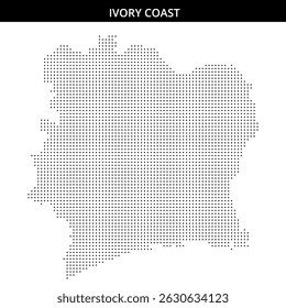Showing the outline of Ivory Coast using dots