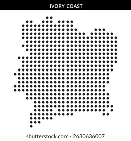 Showing the outline of Ivory Coast using dots