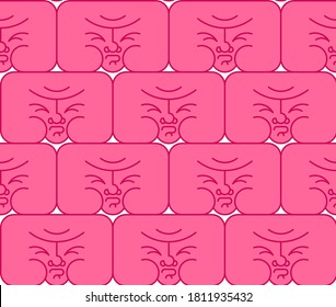 Das Schmerzmuster nahtlos anzeigen. Straintes Gesicht Emotion Symbol Hintergrund. Vektorstruktur 
