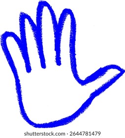 Showing Palm Hand Gesture Icon Crayon Chalk Drawing Vector