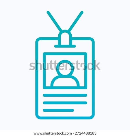 Showing Personal Id Badge. Gradient Line Style Icon.