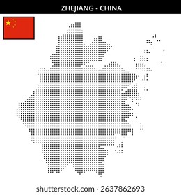 Showing the pixelated layout of Zhejiang China