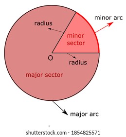 Showing sectors in a circle. Educational material.