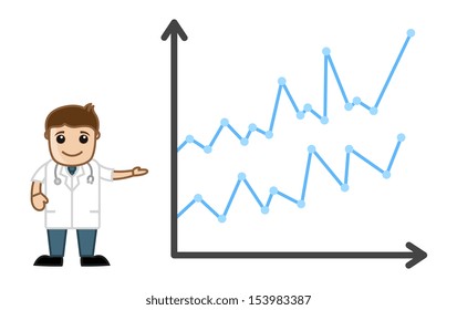 Showing Statistics - Medical Cartoon Vector Character