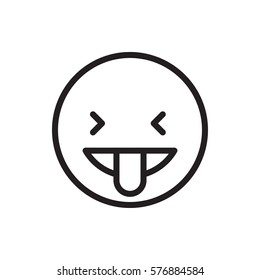 showing tongue emoticon icon illustration isolated vector sign symbol