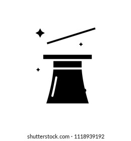 Showing tricks black icon concept. Showing tricks flat  vector symbol, sign, illustration.