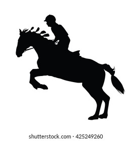 Horse Jumping Vector Silhouette Isolated On Stock Vector (Royalty Free ...