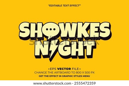 Showkes Night 3d text effect editable effect