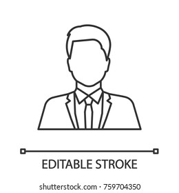 Showman linear icon. Party maker. Businessman. Thin line illustration. Contour symbol. Vector isolated outline drawing. Editable stroke