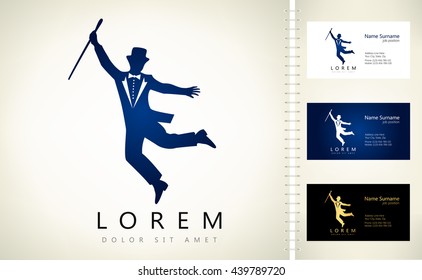 showman silhouette logo man vector