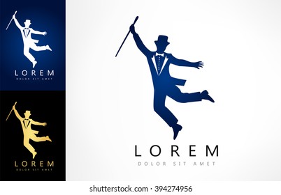 showman silhouette logo vector design