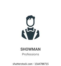 Showman vector icon on white background. Flat vector showman icon symbol sign from modern professions collection for mobile concept and web apps design.