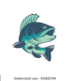 Shown on perch fish logo
