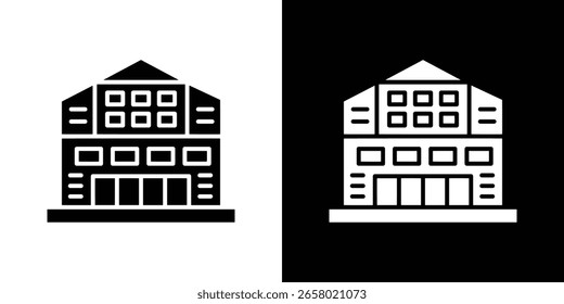 Icono de la sala de exposición de un Vector de estilo plano