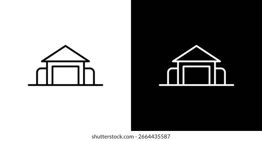 Icono de la sala de exposición en Formas de línea, Ilustración vectorial de diseño de línea delgada