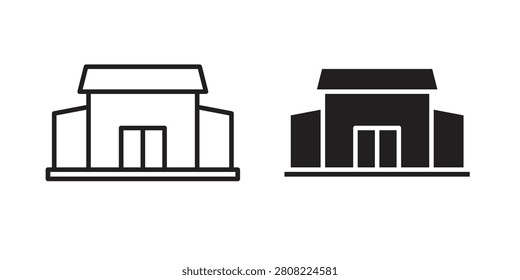 Showroom icons in different styles. Simple icon design