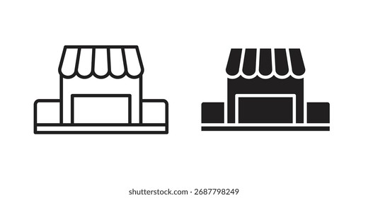 Showroom Icons einfache Vektorgrafik. Logo-Symbol-Set