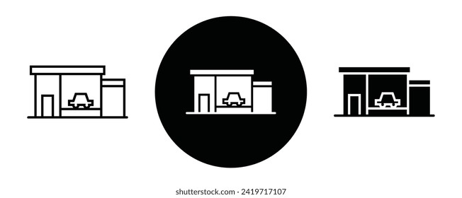 Showroom outline icon collection or set. Showroom Thin vector line art