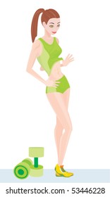 Shows an abdominal tension