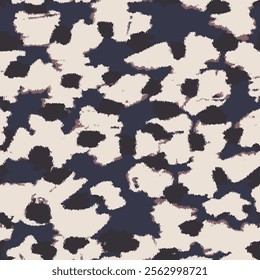 shows an abstract pattern in dark blue and off-white colors. The pattern is composed of irregular shapes and the dark blue shapes are randomly scattered on the off-white background