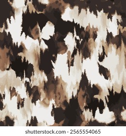 it shows an abstract pattern in shades of brown, beige and white. the pattern consists of irregular and blurred shapes, giving the impression of a kind of camouflage pattern or abstract artwork