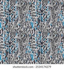 shows an abstract pattern using black, blue and grey colours. the pattern consists of various shapes that appear to be irregular and randomly placed. the black spots, together with blue and grey 