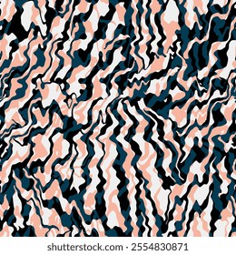 shows an abstract pattern of wavy and curved lines