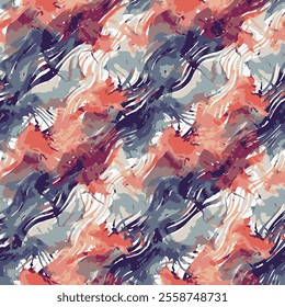 shows an abstract watercolour drawing. The pattern is an undulating and flowing combination of various colours (shades of red, blue, purple, orange and green)