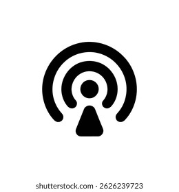 Affiche des ondes d'antenne de forme triangulaire isolées sur fond transparent, ce qui le rend bien adapté aux logos et aux symboles. Les lignes sont épurées et minimalistes.