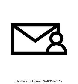 Muestra un sobre en estilo de contorno, que a menudo representa correo electrónico o comunicación.