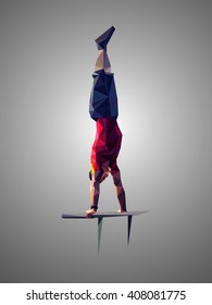 shows a handstand gymnast performing