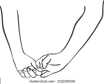 Shows his crossed hands behind back.