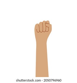 Shows his index finger. Flat illustration of white human hands. Isolated over white background. Vector icons.