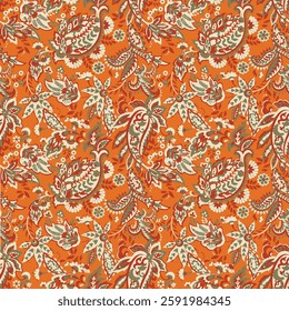 shows an intricate pattern on an orange background