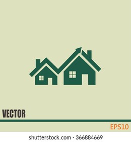 Shows a rise in prices for real estate